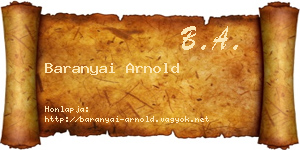Baranyai Arnold névjegykártya